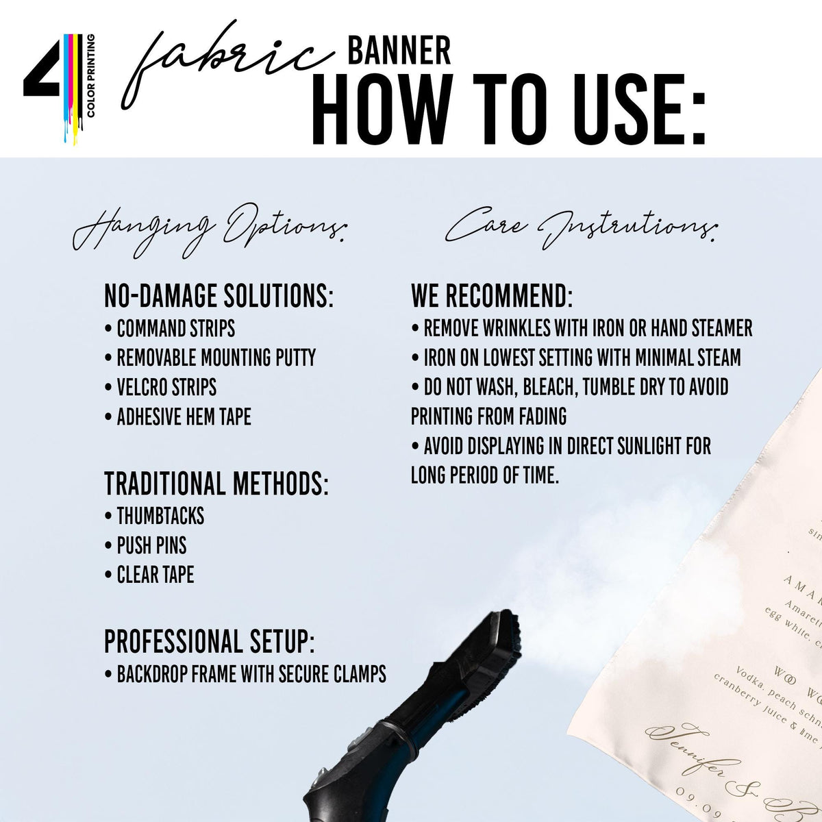 Fabric Welcome Sign with Stand Option