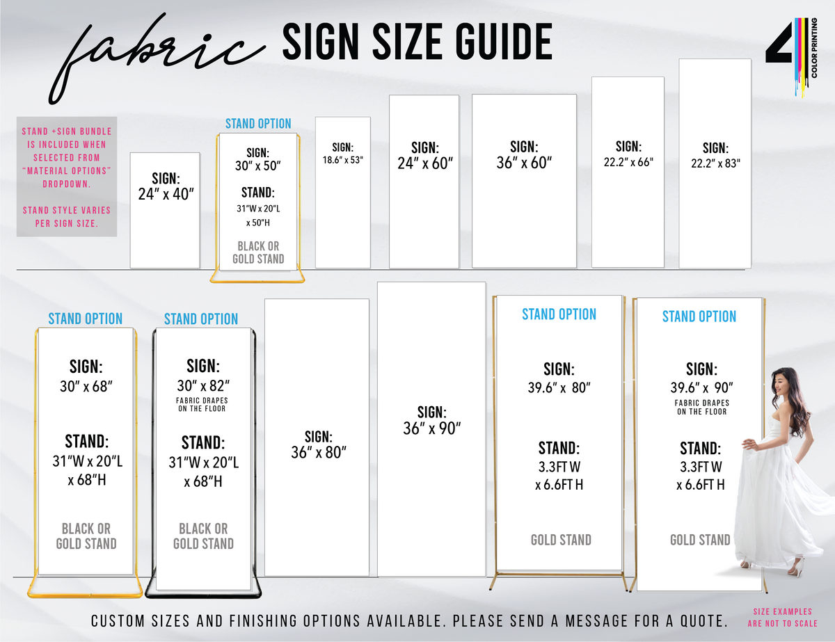 Fabric Welcome Sign with Stand Option