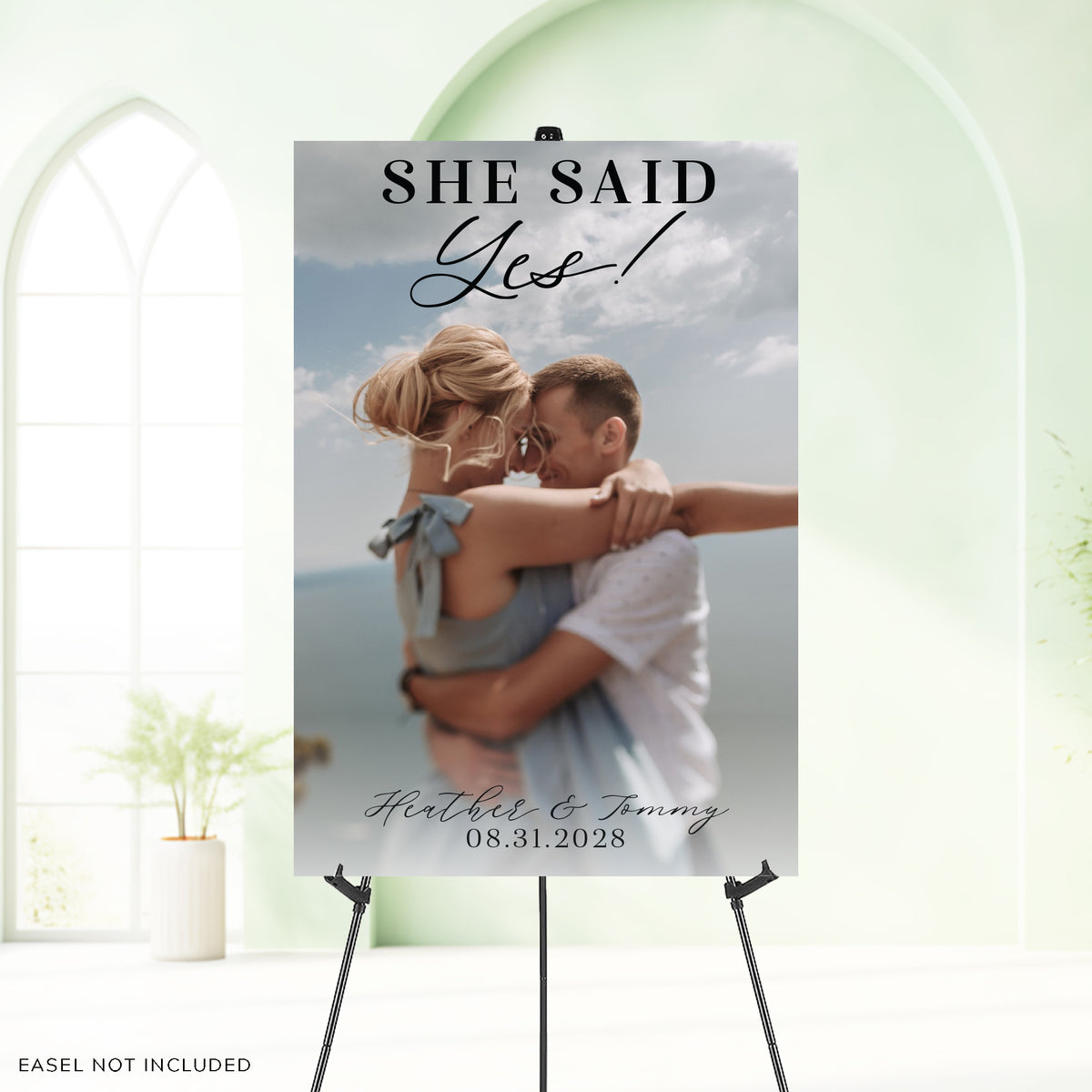 "She Said Yes!" Engagement Party Photo Sign