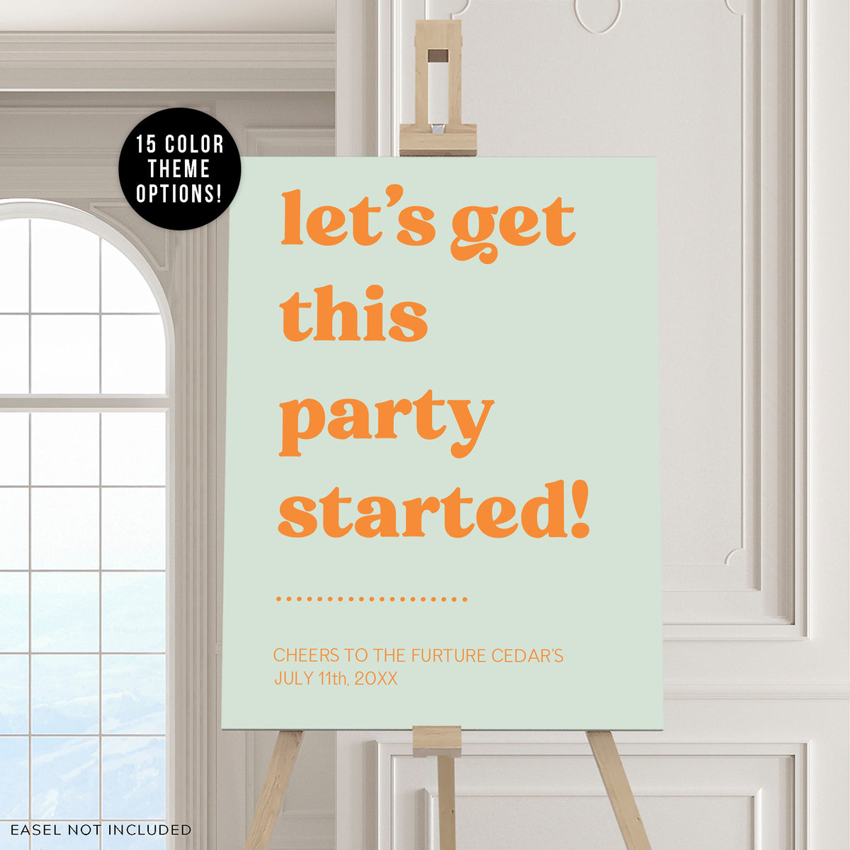 Retro Engagement Party Welcome Sign