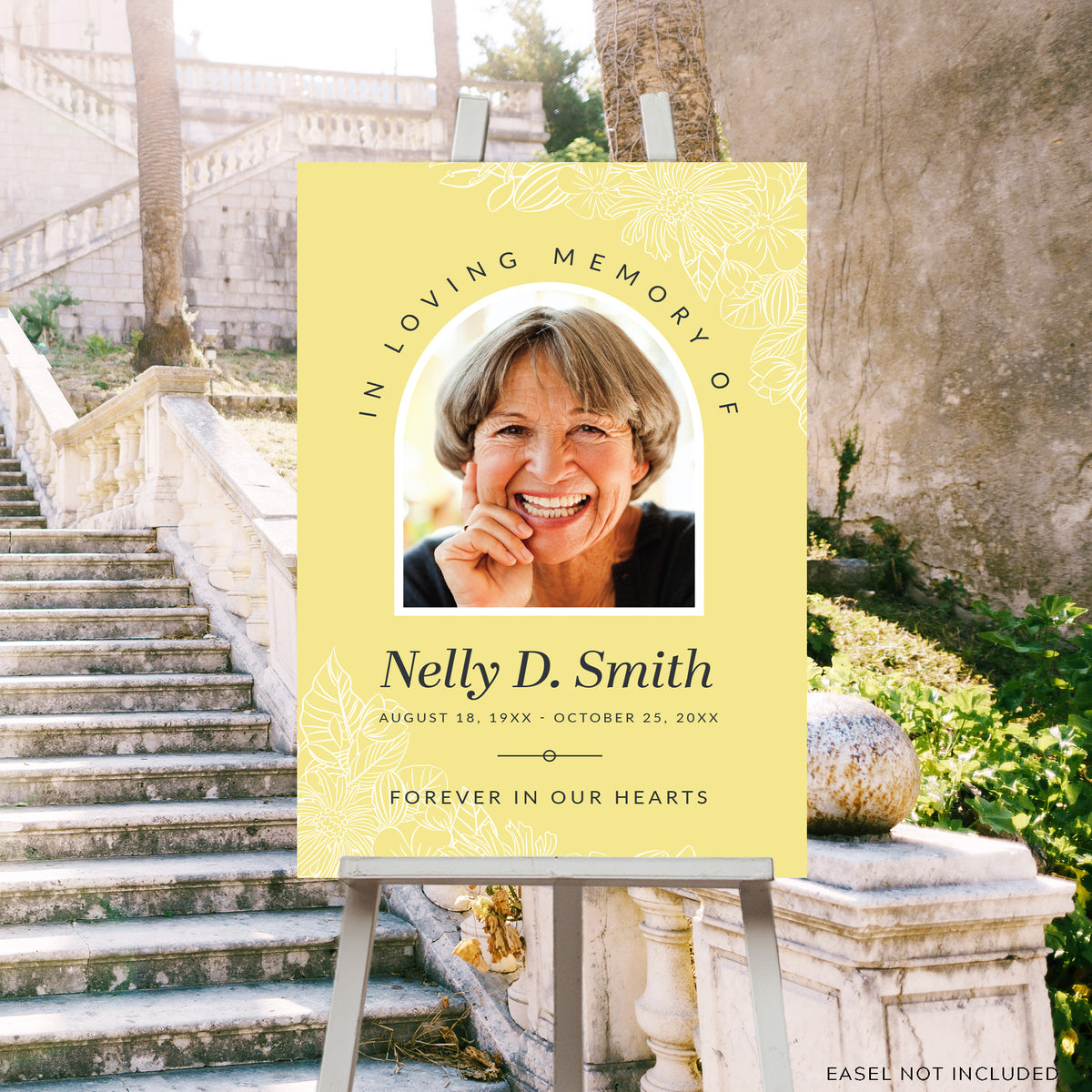 Floral In Loving Memory Sign