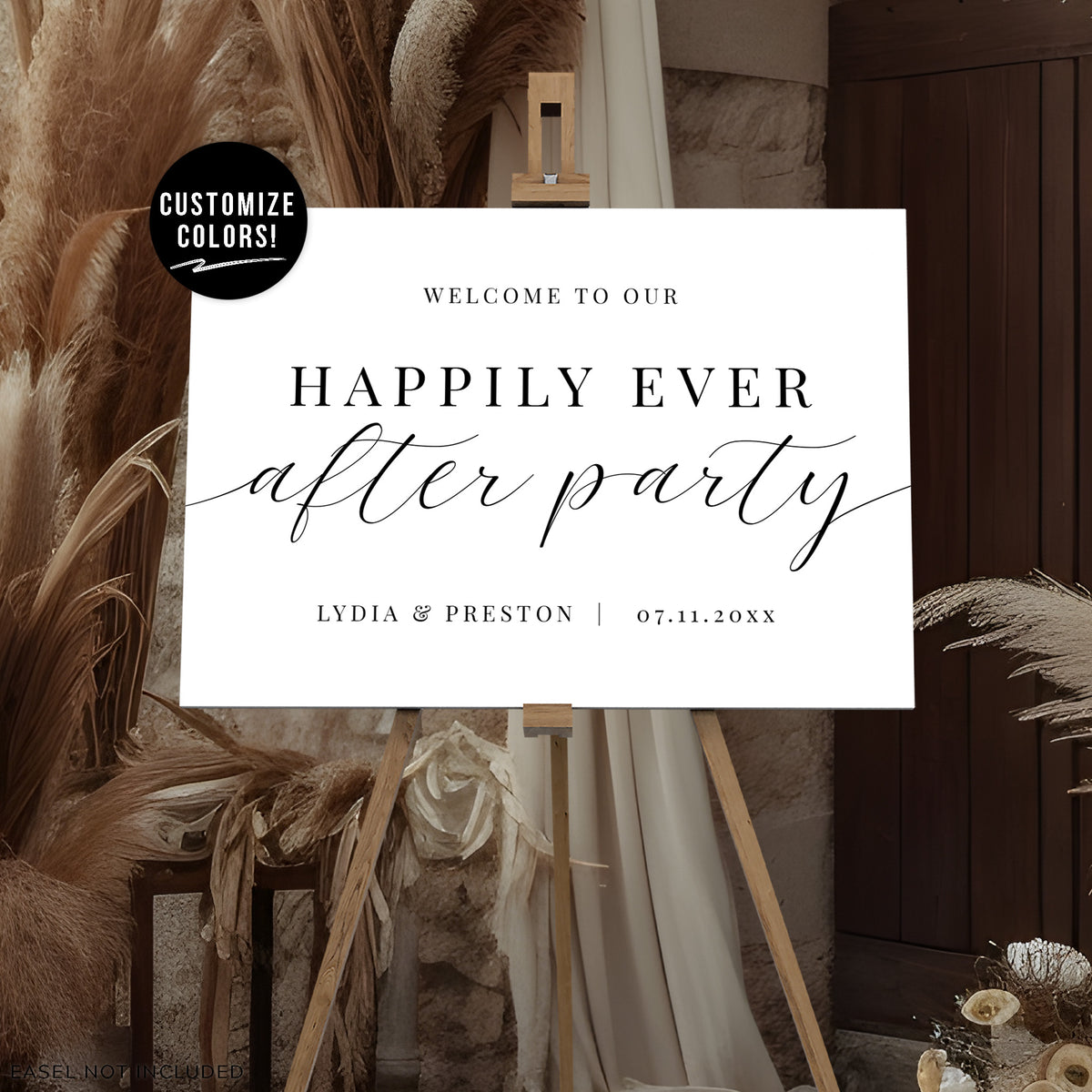 &quot;Happily Ever After Party&quot; Wedding Sign - Horizontal