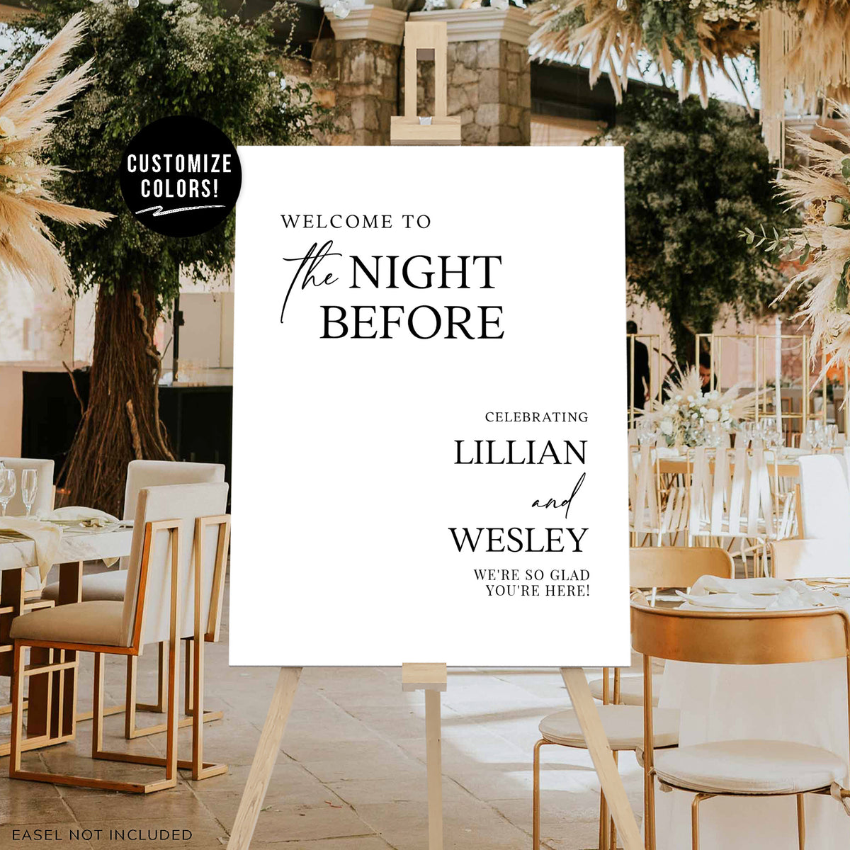 &quot;The Night Before&quot; Wedding Rehearsal Welcome Sign