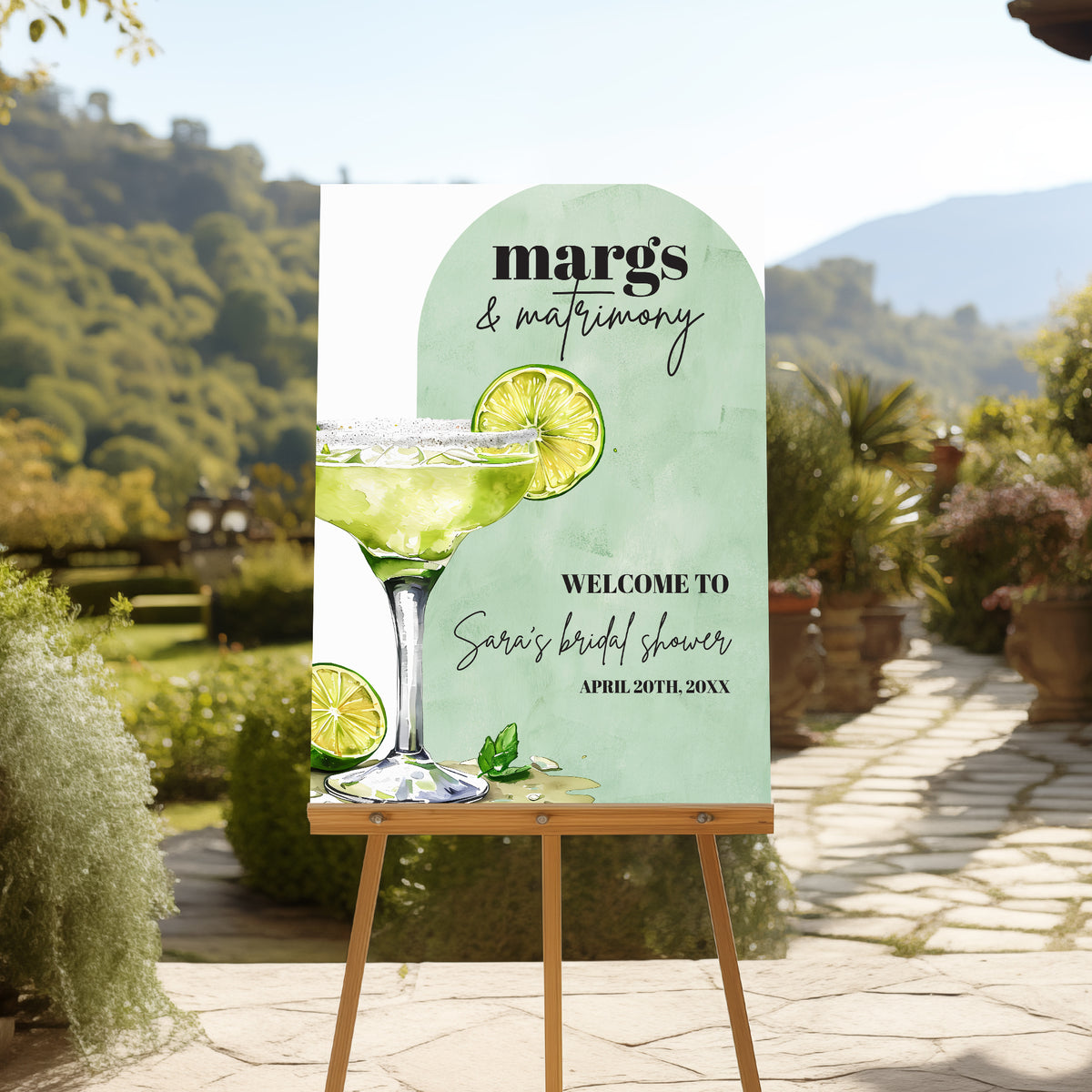 Margs and Matrimony Bridal Shower Welcome Sign: Margarita Theme