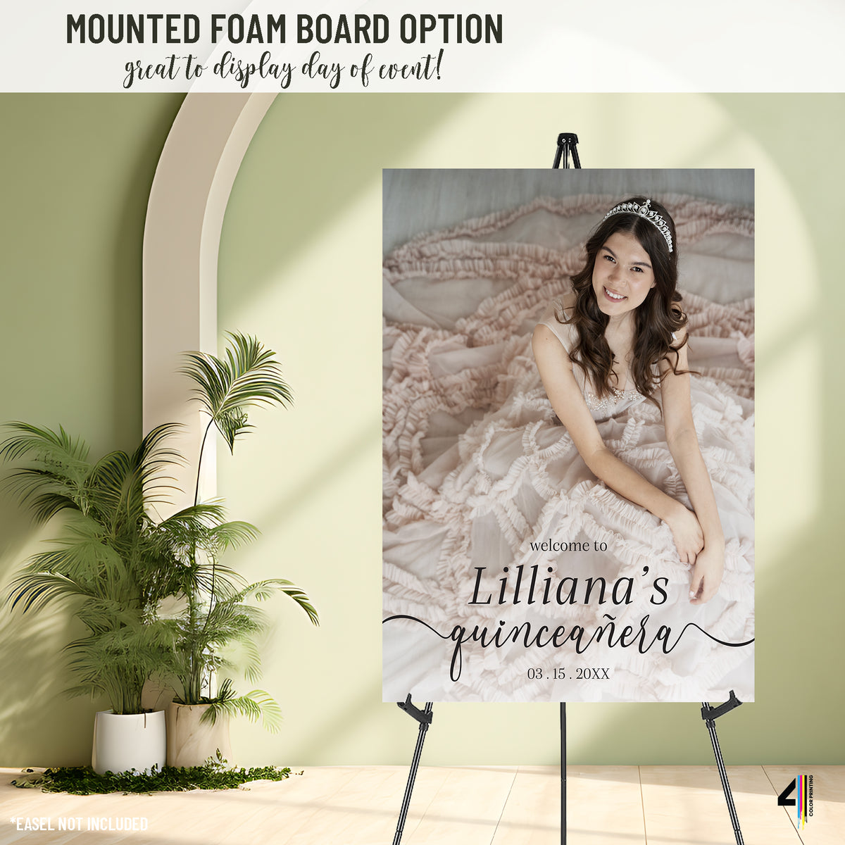 Quinceanera Welcome Sign with Photo