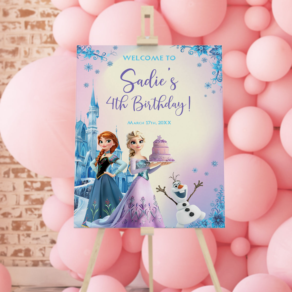 Frozen Birthday Party Welcome Sign