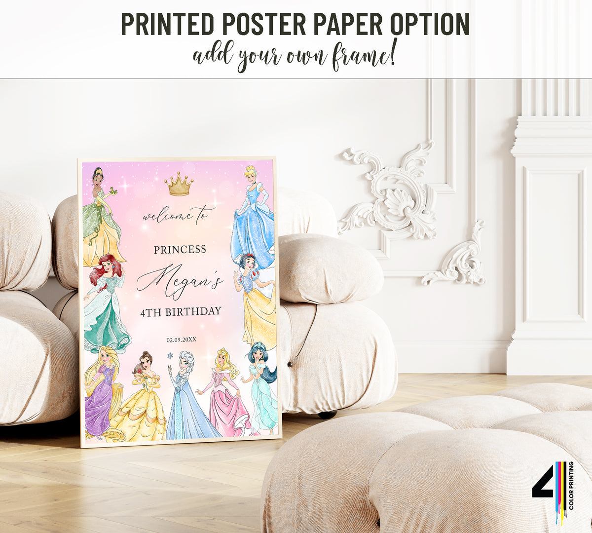 Princess Birthday Party Welcome Sign
