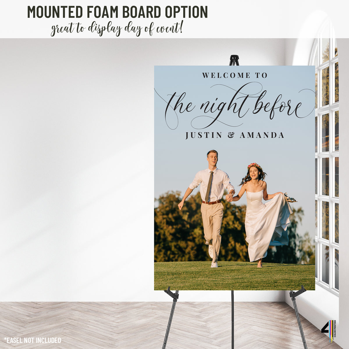 "Welcome to the Night Before" Rehearsal Dinner Welcome Photo Sign