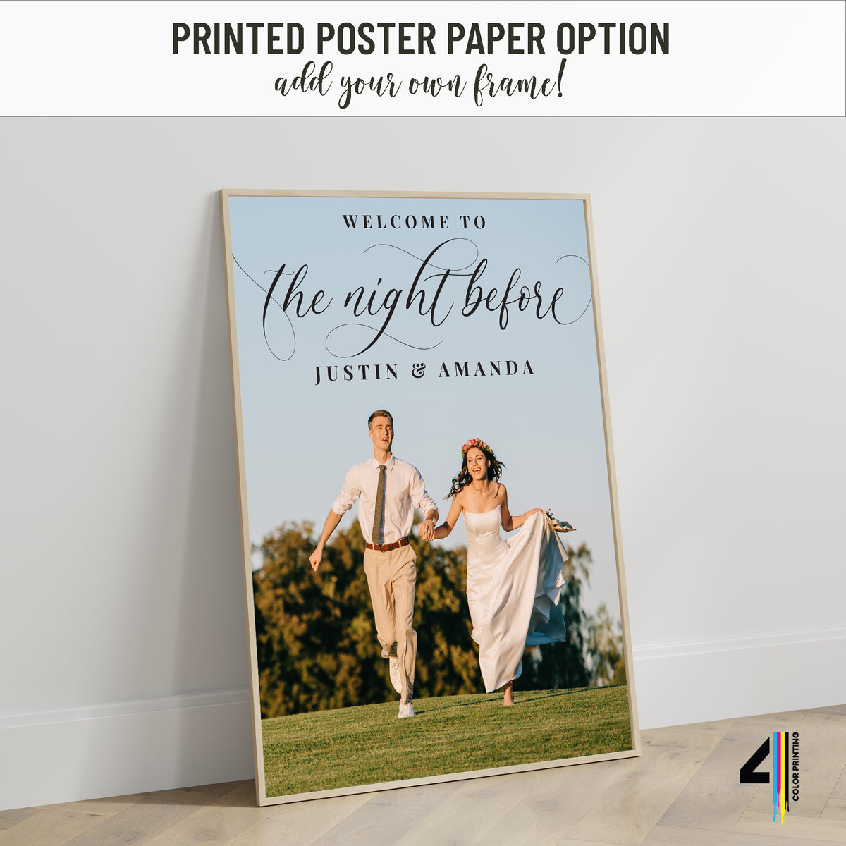"Welcome to the Night Before" Rehearsal Dinner Welcome Photo Sign