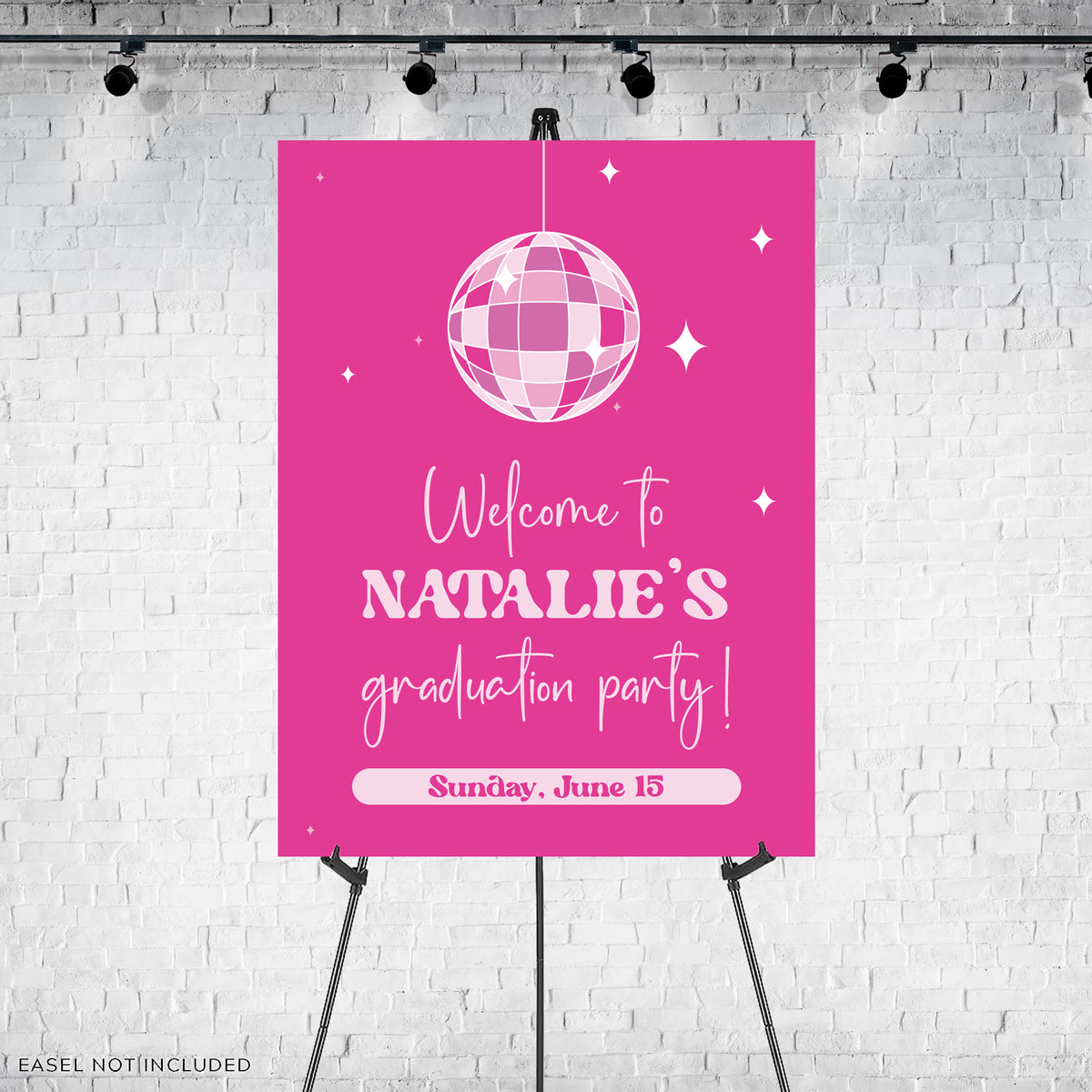&quot;Disco Ball&quot; Graduation Party Welcome Sign