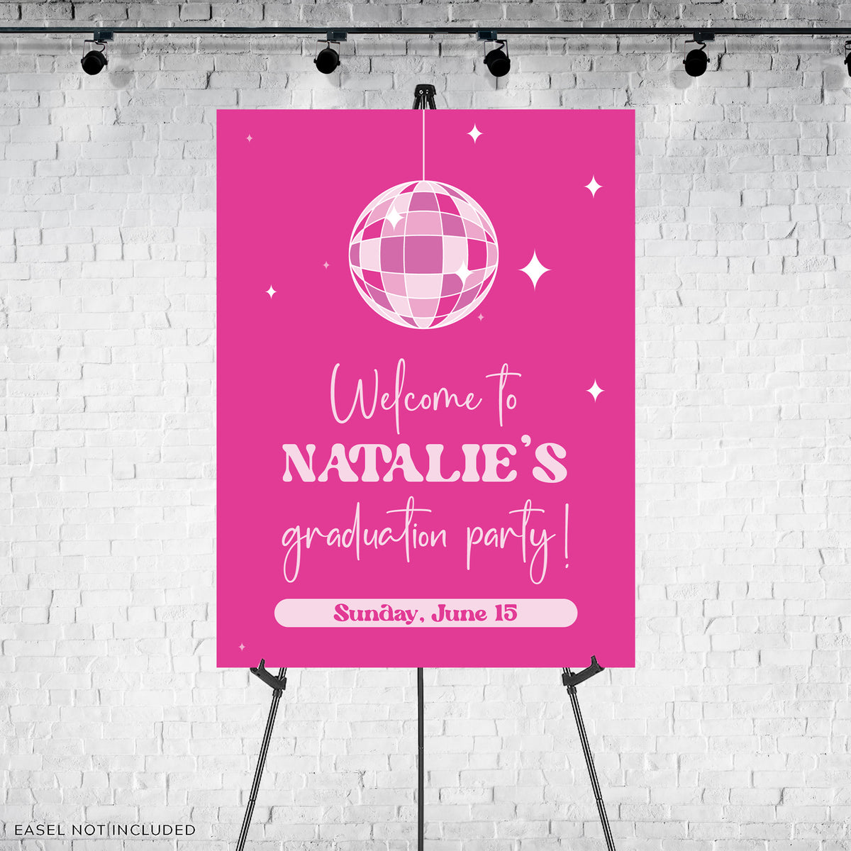 "Disco Ball" Graduation Party Welcome Sign