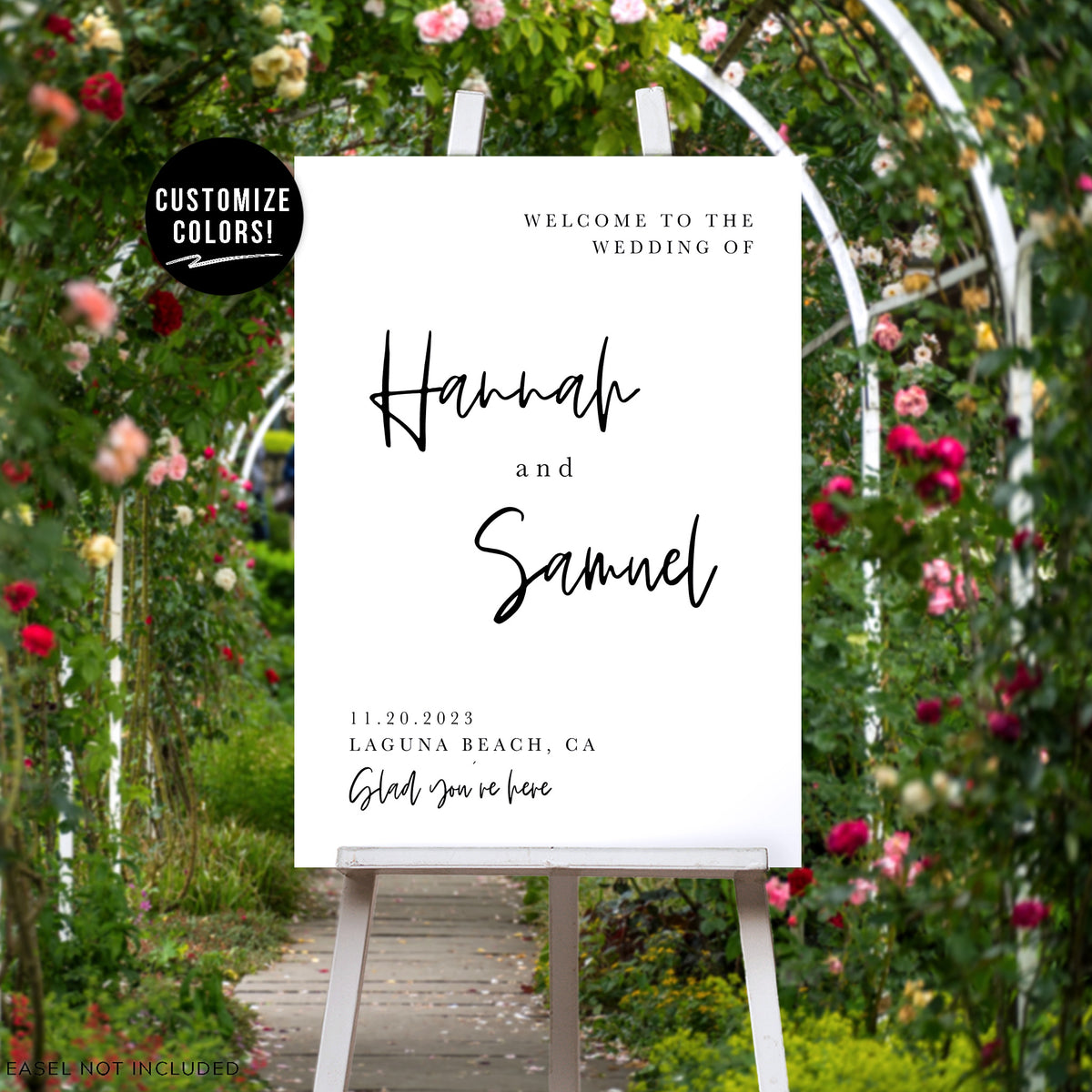 "Welcome to the Wedding Of..." Sign - Script font