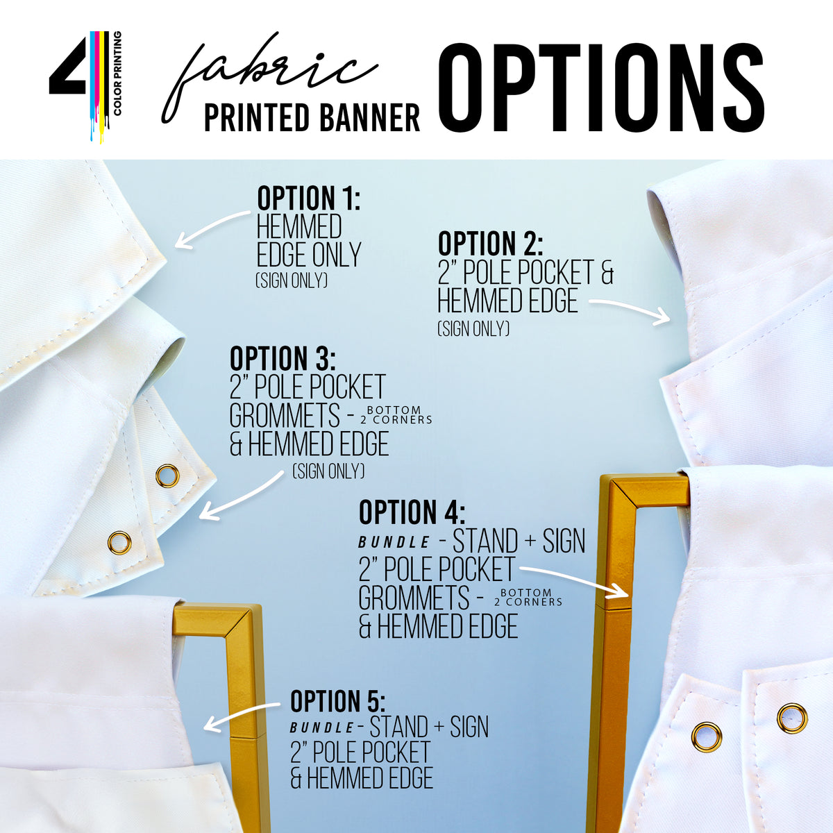 Fabric Welcome Sign with Stand Option