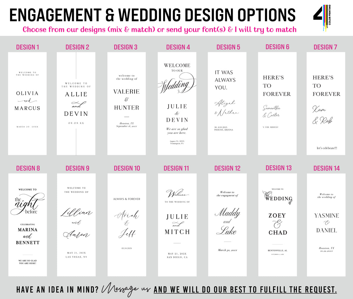 Fabric Welcome Sign with Stand Option