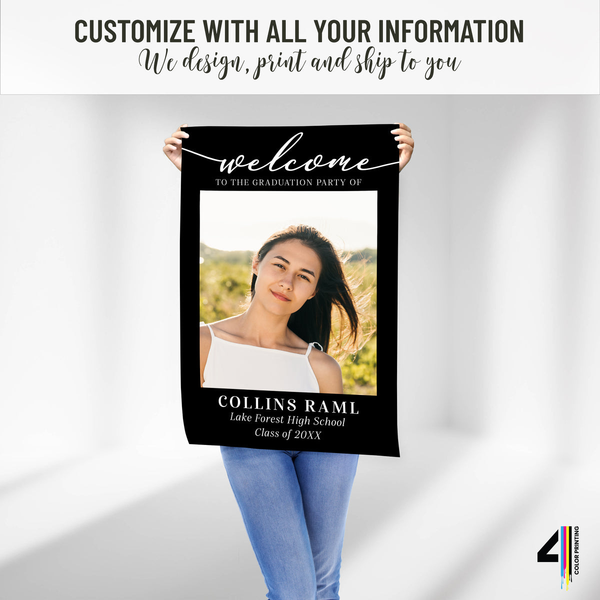Graduation Party Welcome Sign with Photo