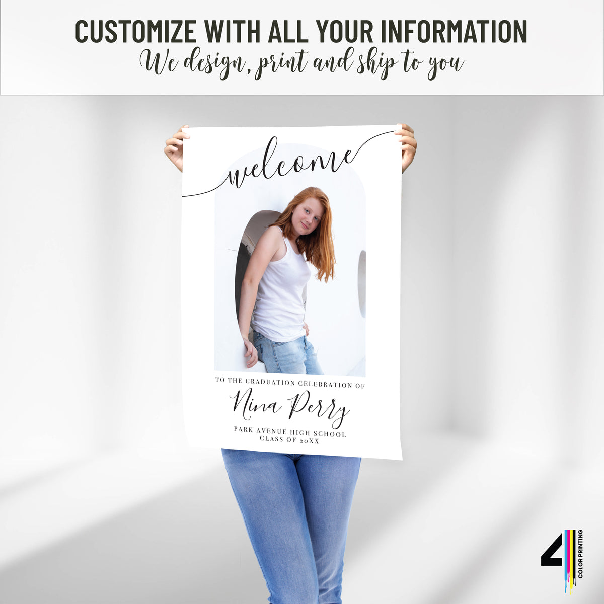 Graduation Party Welcome Sign with Photo