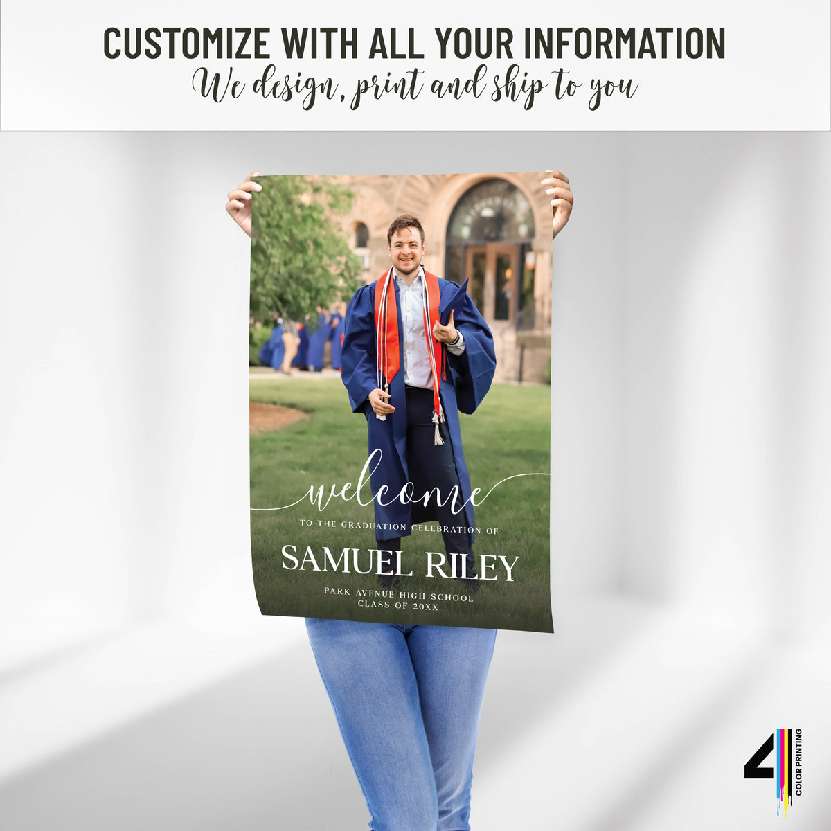 Graduation Party Welcome Sign with Photo