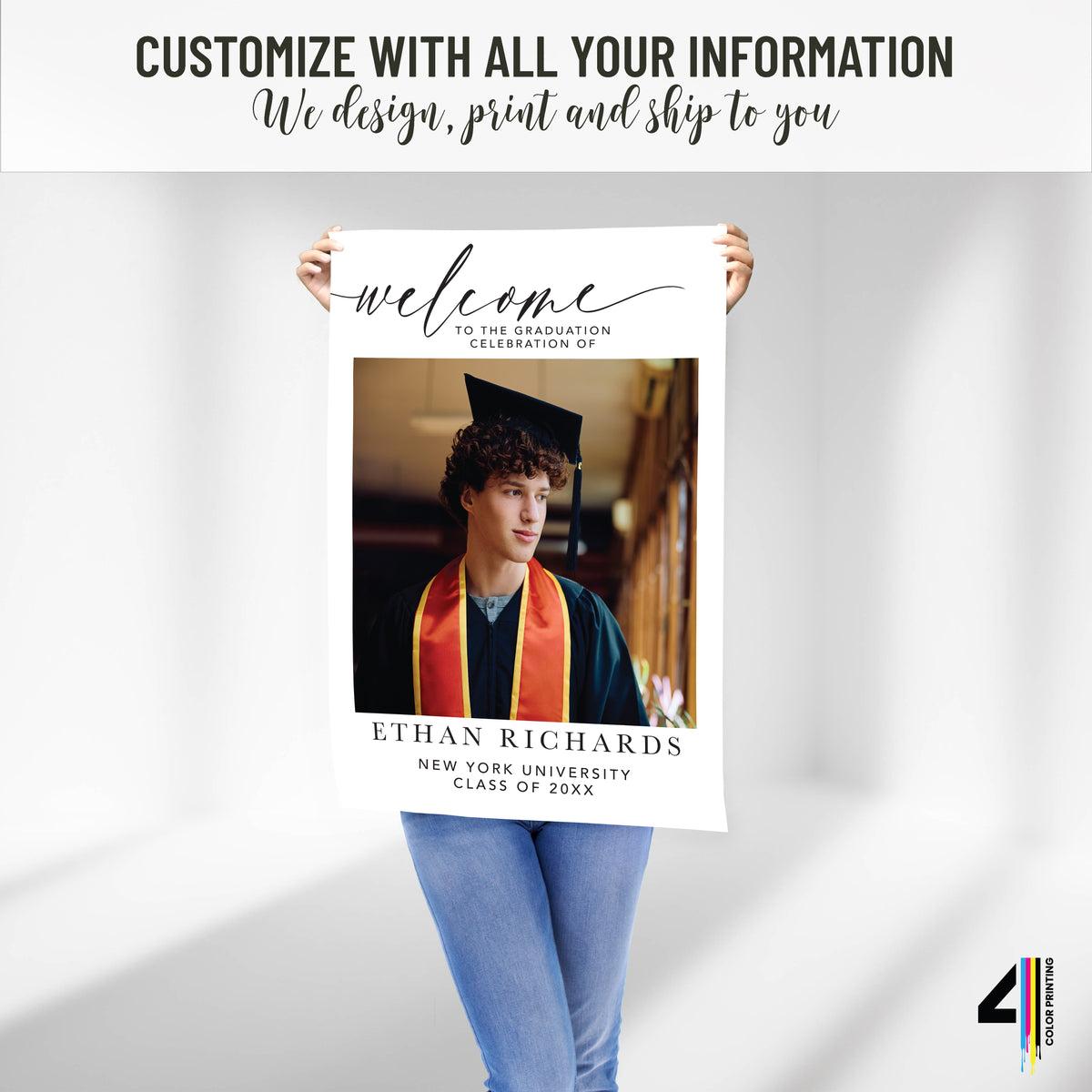 Graduation Party Welcome Sign with Photo
