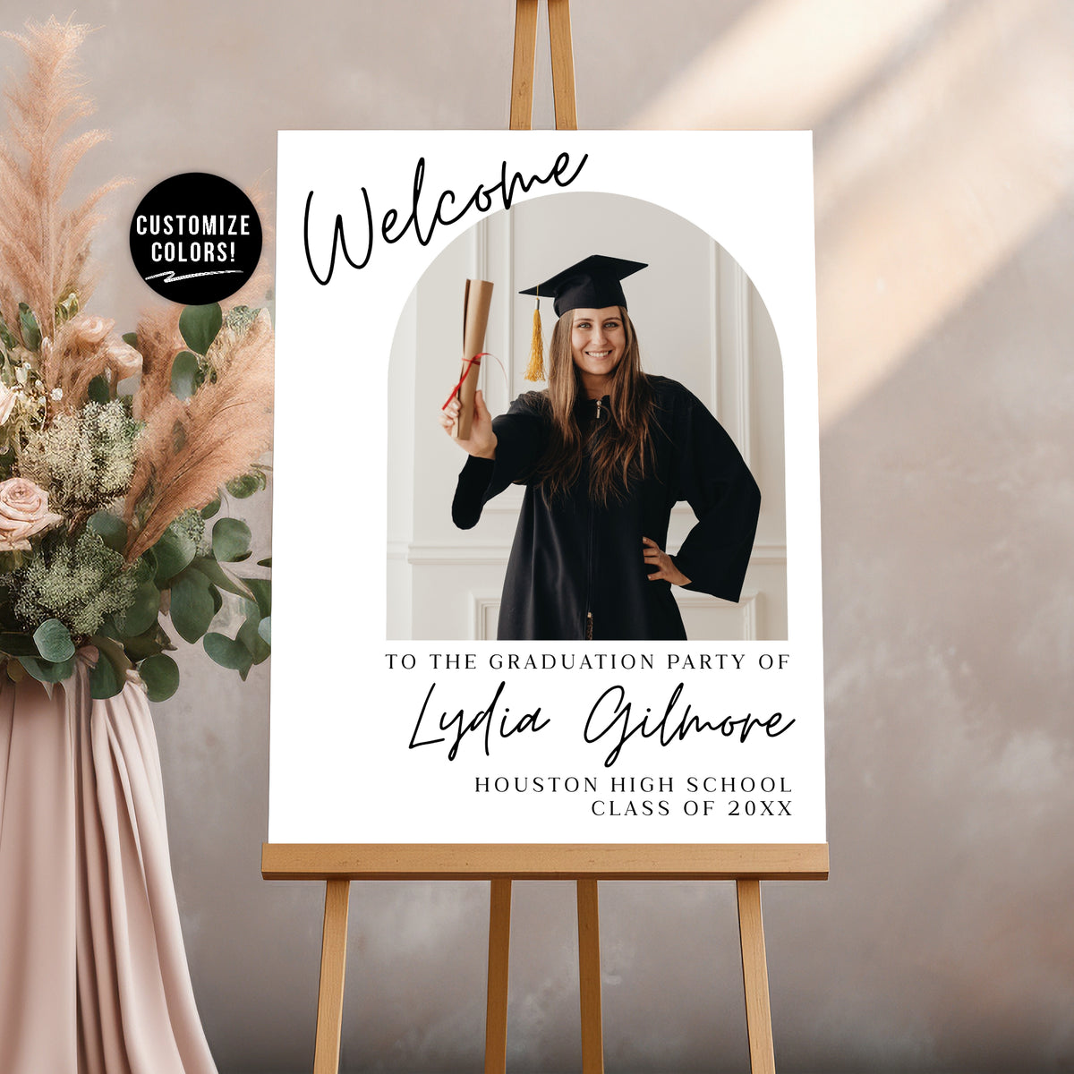 Graduation Party Welcome Sign with Photo