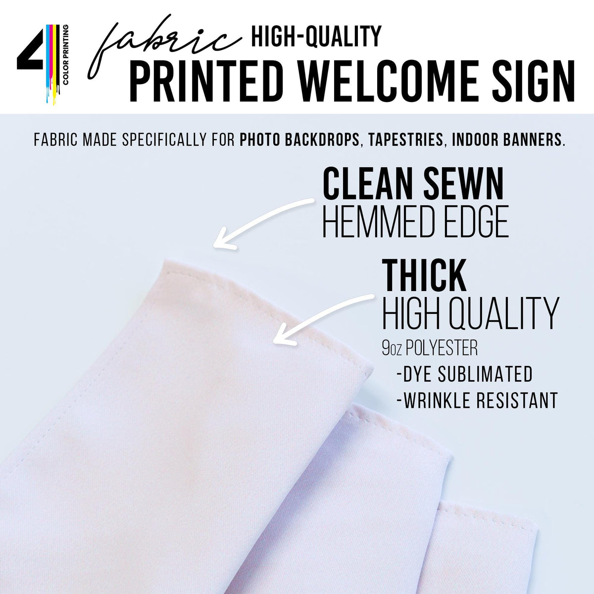 Fabric Welcome Sign with Stand Option