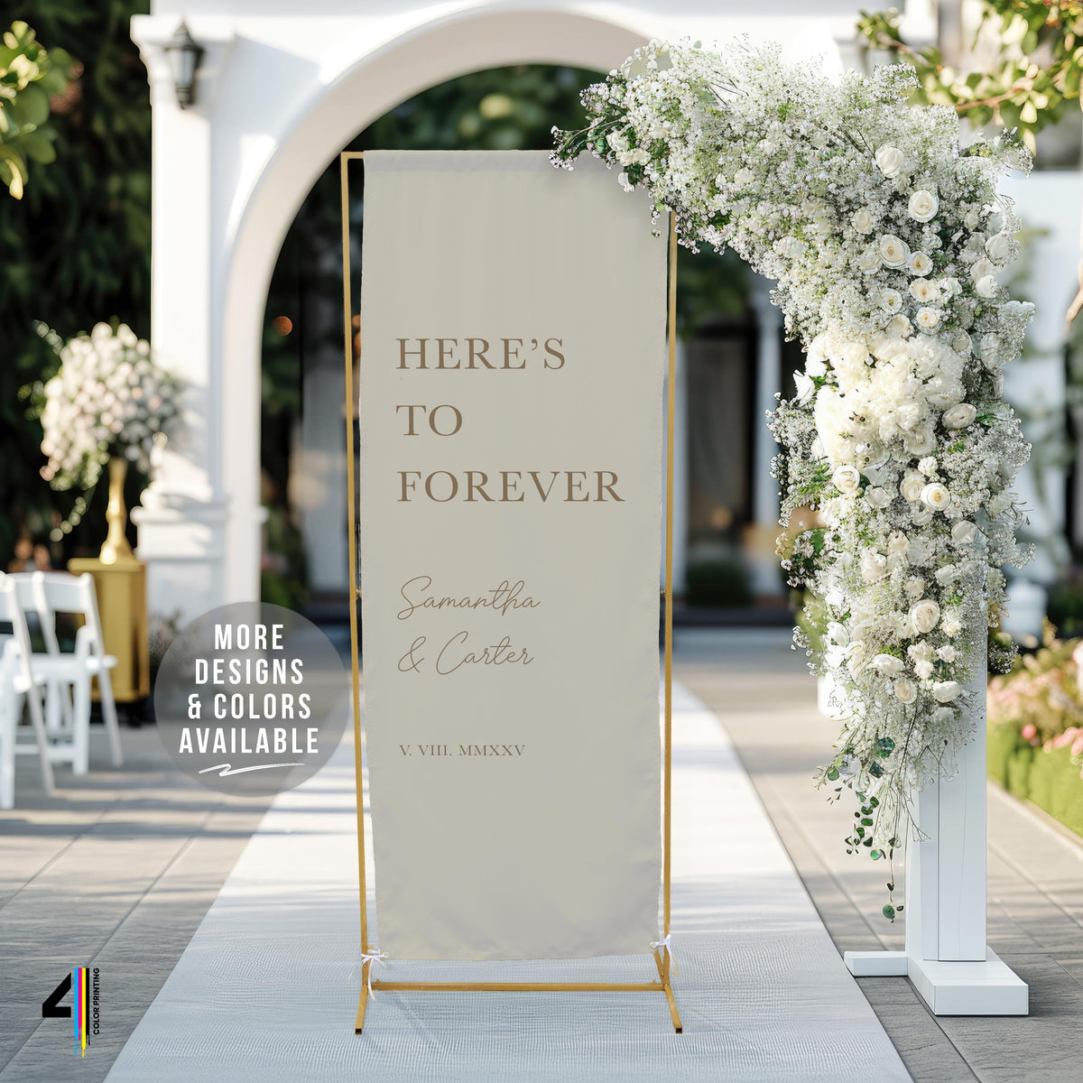 Fabric Welcome Sign with Stand Option