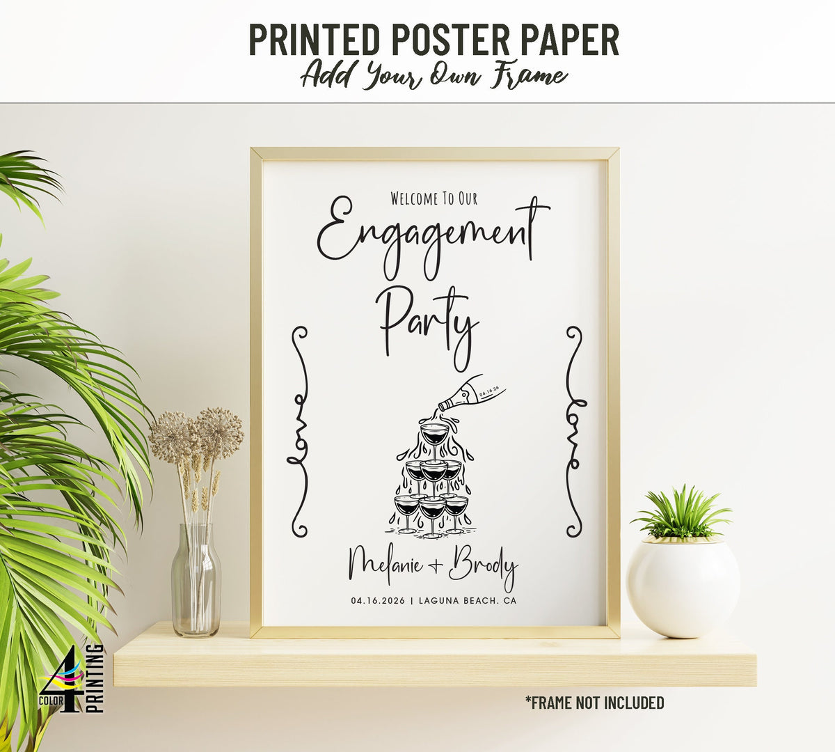Engagement Party "Champagne Pour" Welcome Sign