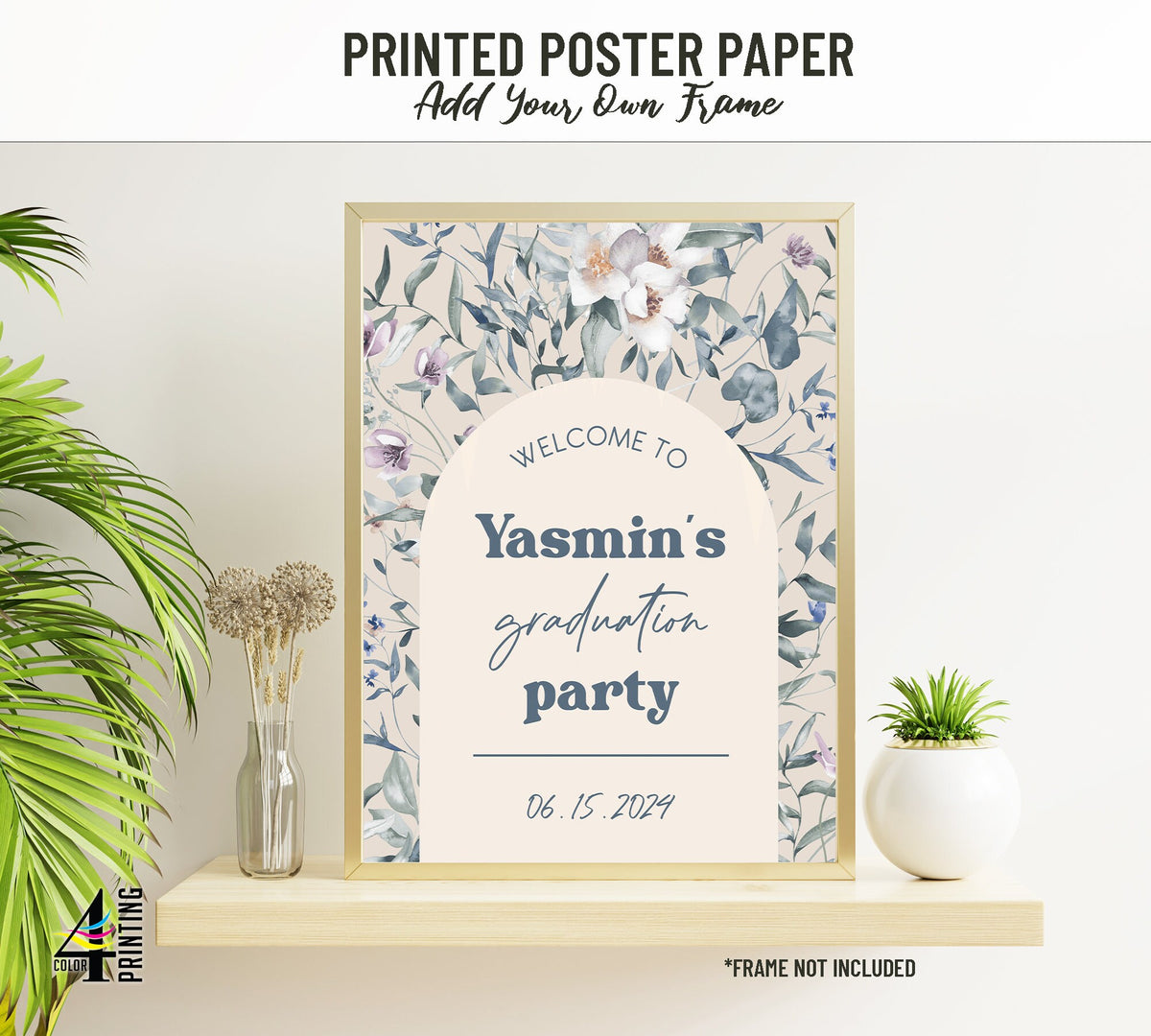 Floral Graduation Party Sign