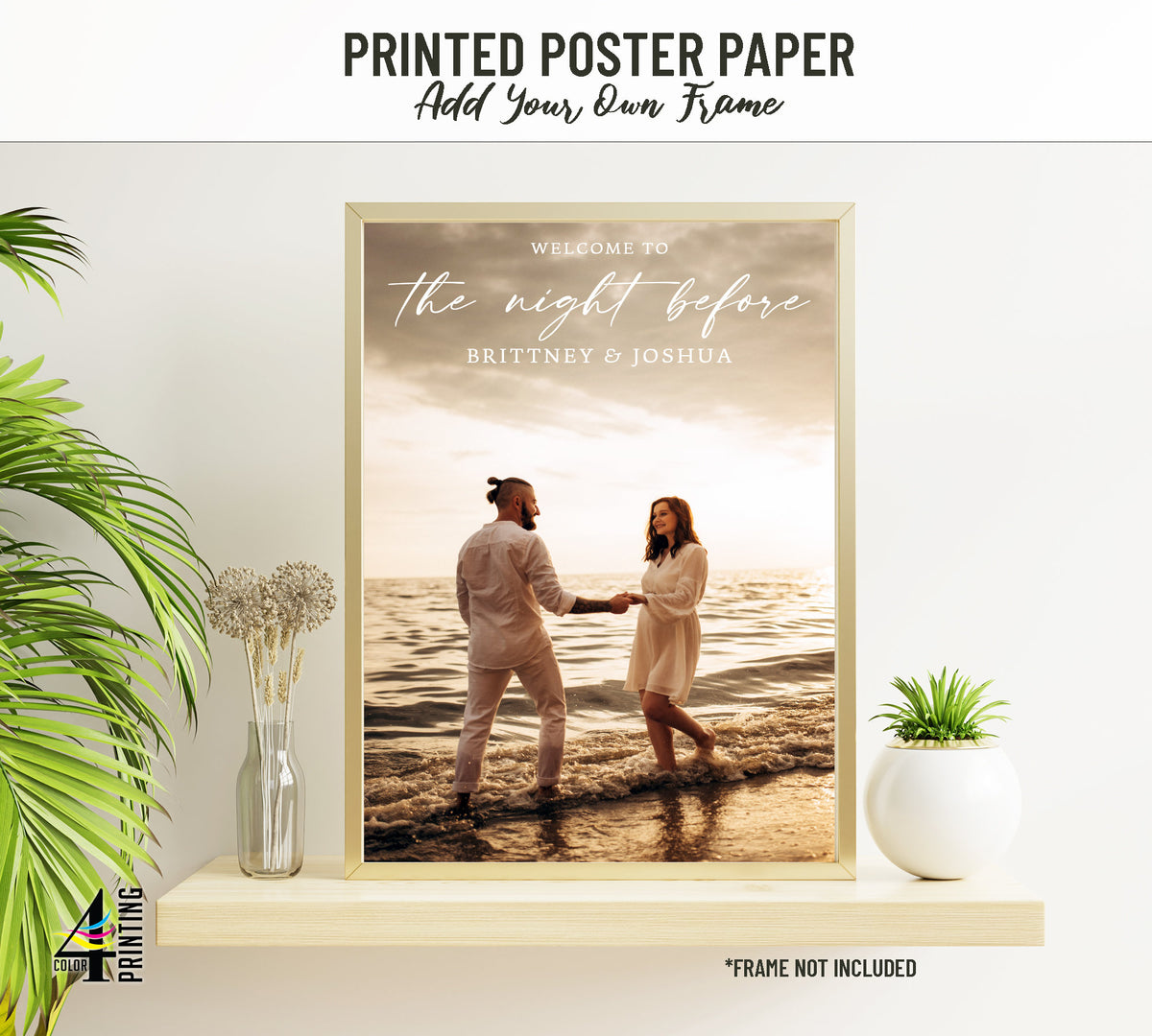 "The Night Before" Wedding Rehearsal Welcome Sign - Light Text