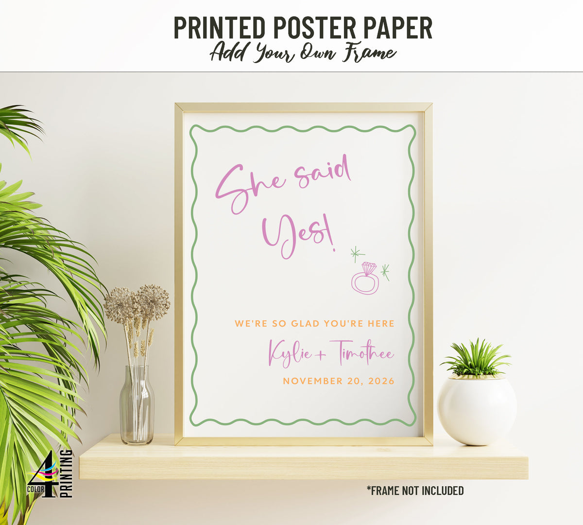 "She Said Yes!" Couple's Shower Welcome Sign