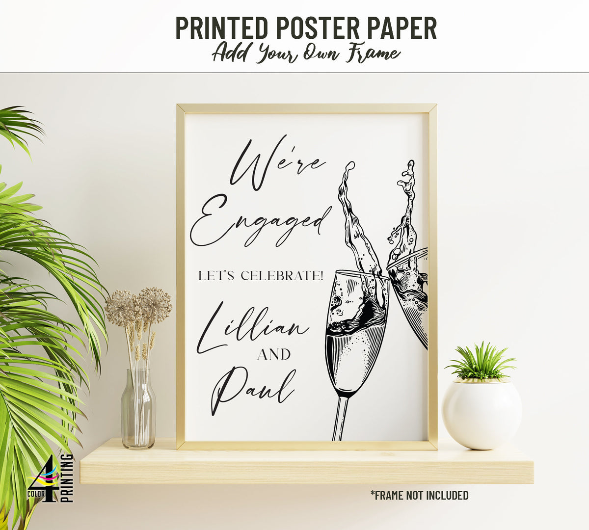 "We're Engaged - Cheers" Engagement Party Welcome Sign