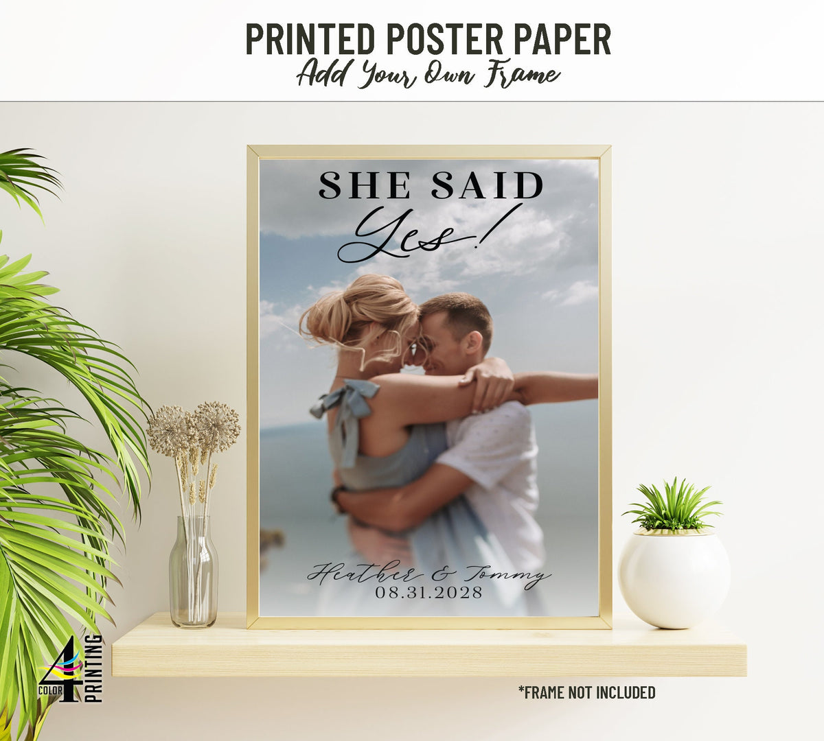 "She Said Yes!" Engagement Party Photo Sign