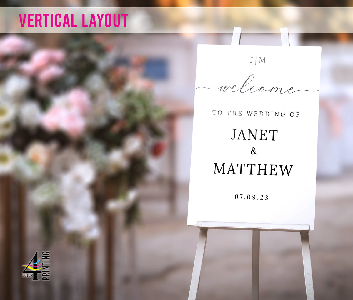 "Welcome to the Wedding Of..." Welcome Sign