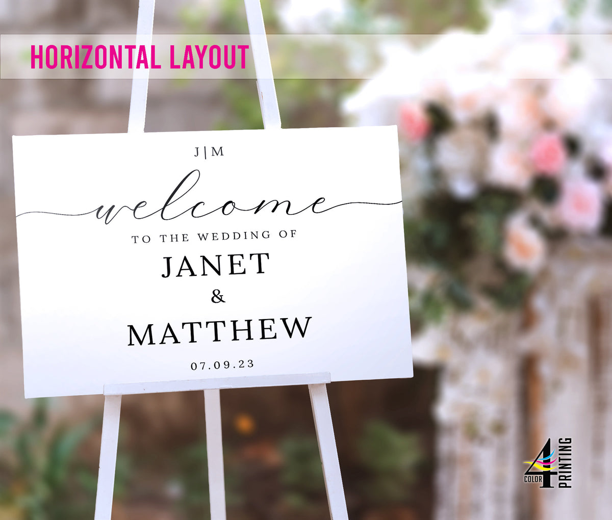 "Welcome to the Wedding Of..." Welcome Sign