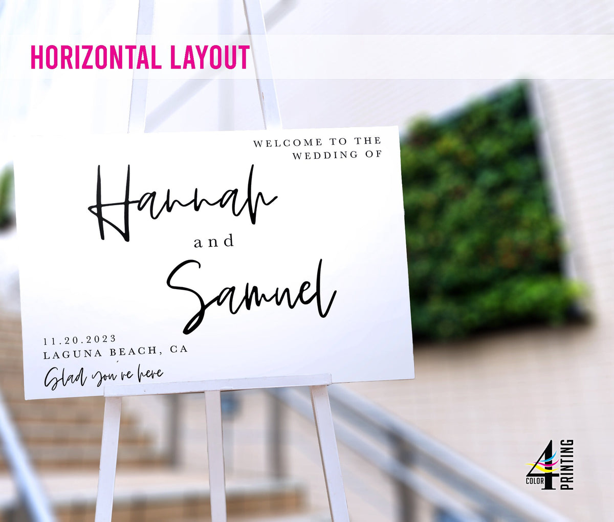 "Welcome to the Wedding Of..." Sign - Script font