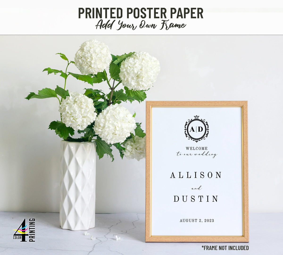 Monogram Wedding Welcome Sign