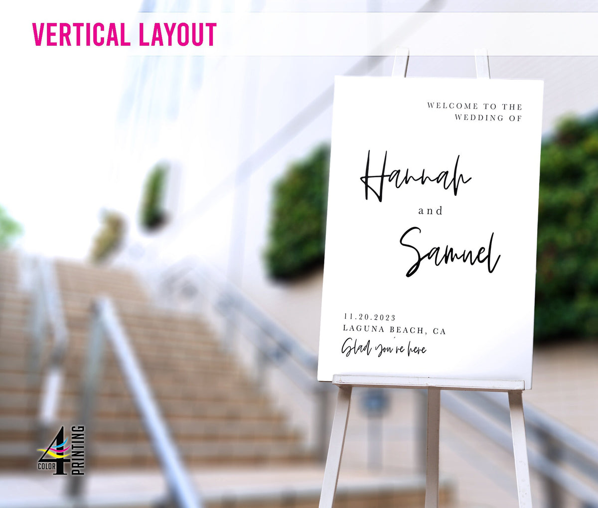 "Welcome to the Wedding Of..." Sign - Script font