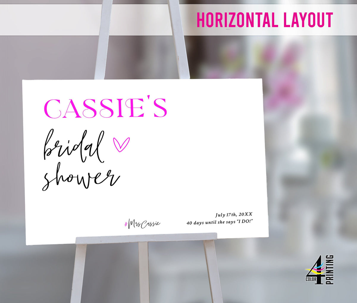 Girly Bridal Shower Welcome Sign