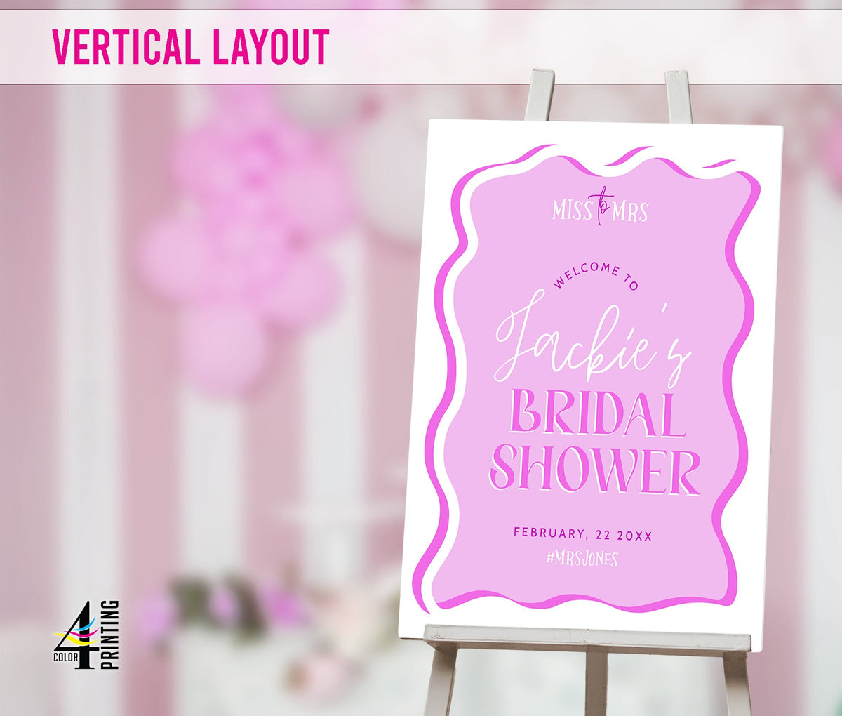 Retro Bridal Shower Welcome Sign