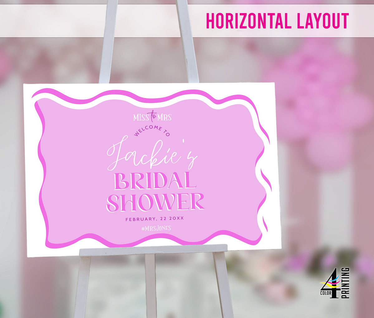 Retro Bridal Shower Welcome Sign