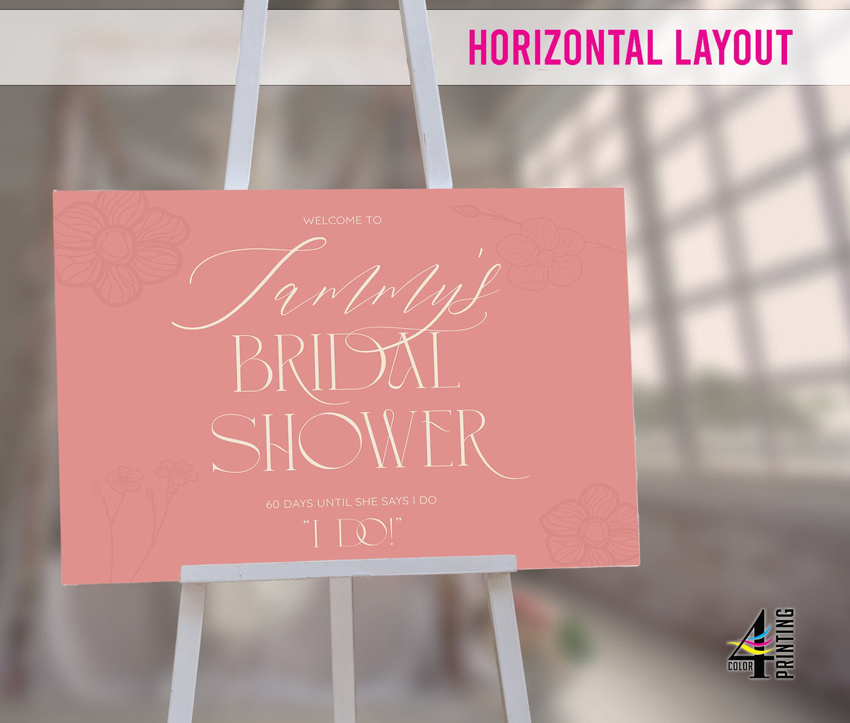 Floral Bridal Shower Countdown Sign