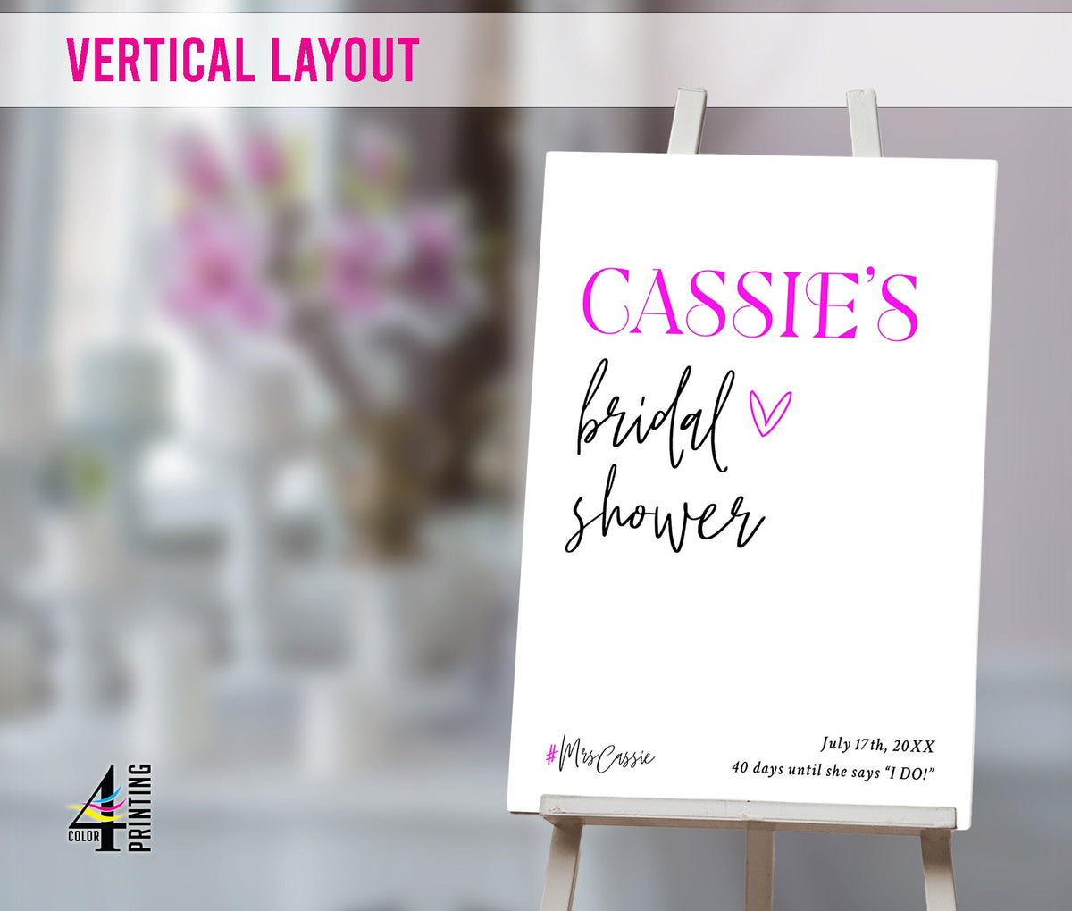 Girly Bridal Shower Welcome Sign