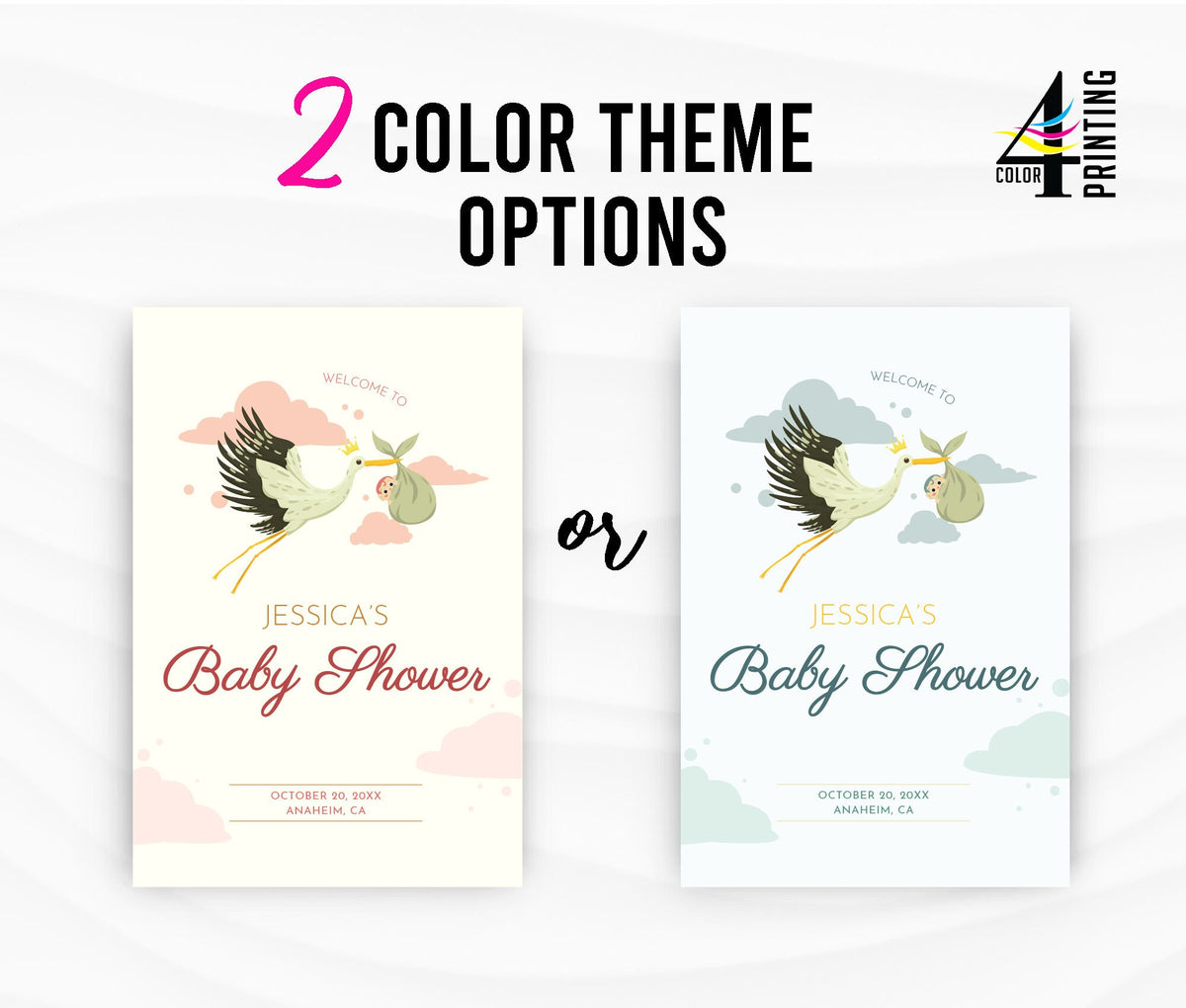 Stork Baby Shower Welcome Sign