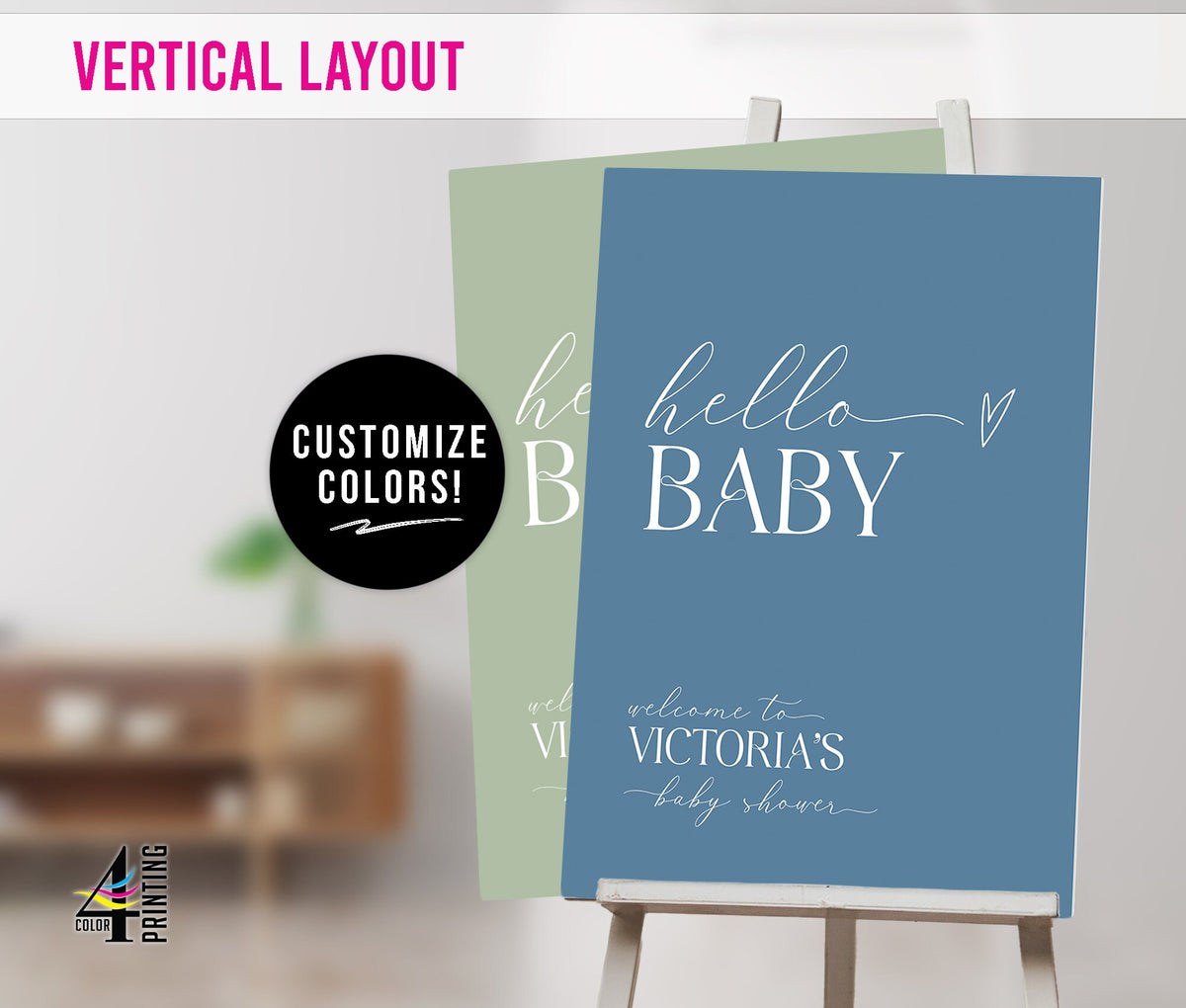 "Hello Baby" Baby Shower Welcome Sign