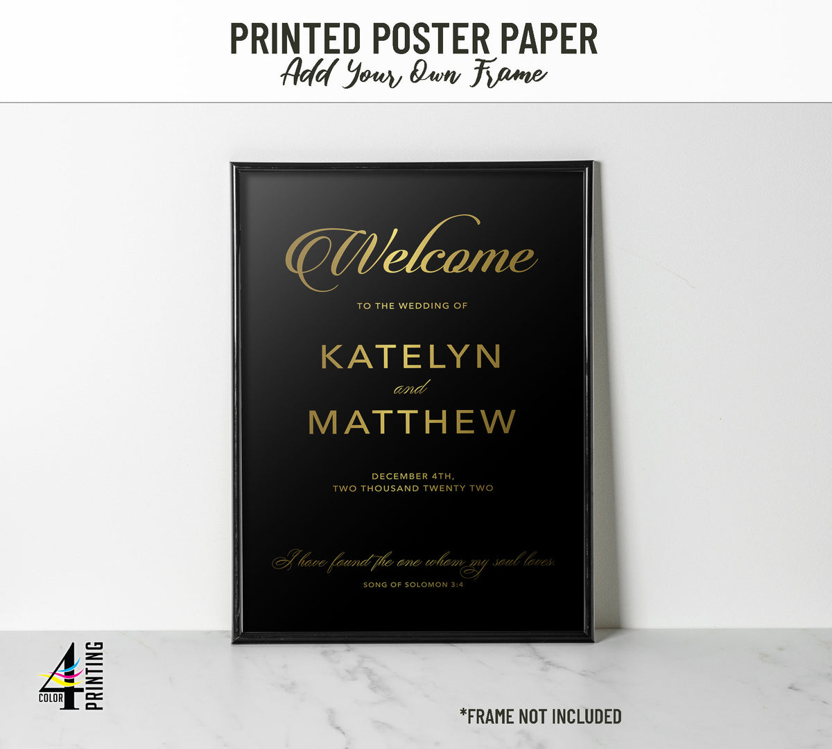 Black & Gold Wedding Sign