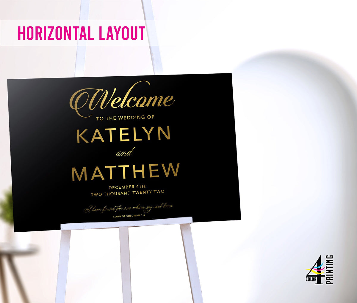Black & Gold Wedding Sign