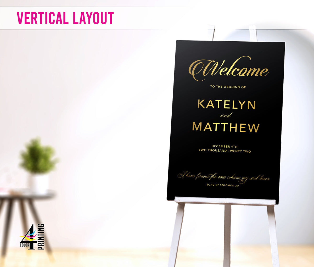 Black & Gold Wedding Sign