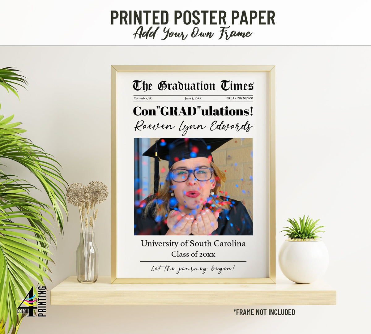 "ConGRADulations!" Newspaper Headline Graduation Sign