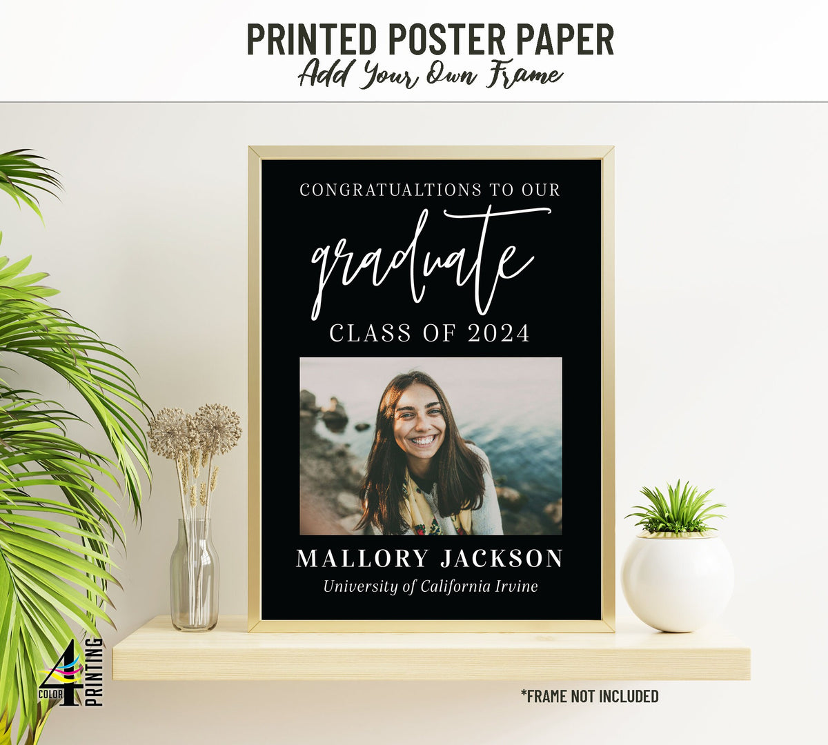 "Congratulations to our Graduate" - Black Graduation Party Sign