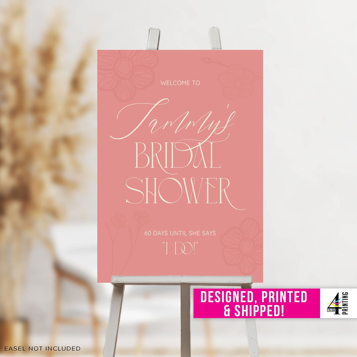Floral Bridal Shower Countdown Sign