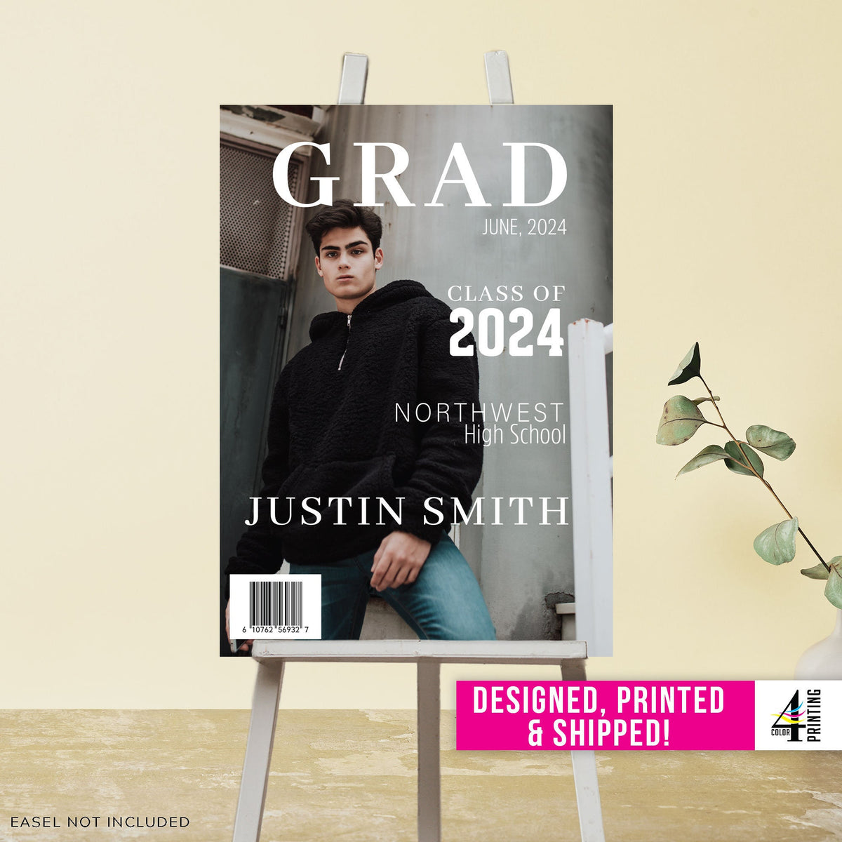 "GRAD" Magazine Cover Graduation Sign